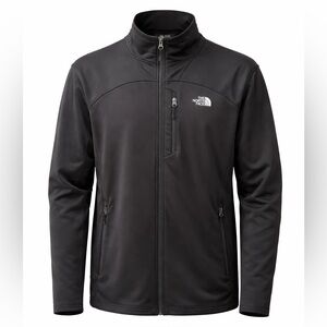 🏔 The North Face Softshell Jacket Men’s XL Black Full Zip Fleece Lined EUC